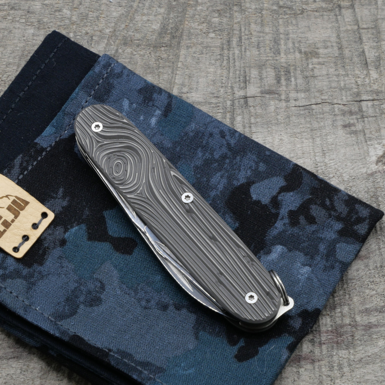 Preview: TITAN - WOOD dark wash - PIONEER - Titan Grade 5  (Ti 6AI 4V)  - 93mm